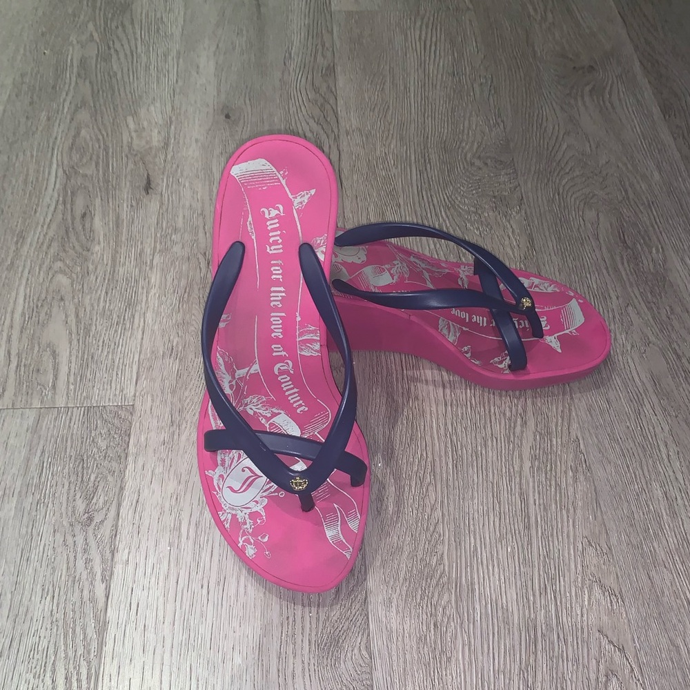 Juicy Couture Wedge Flip Flops